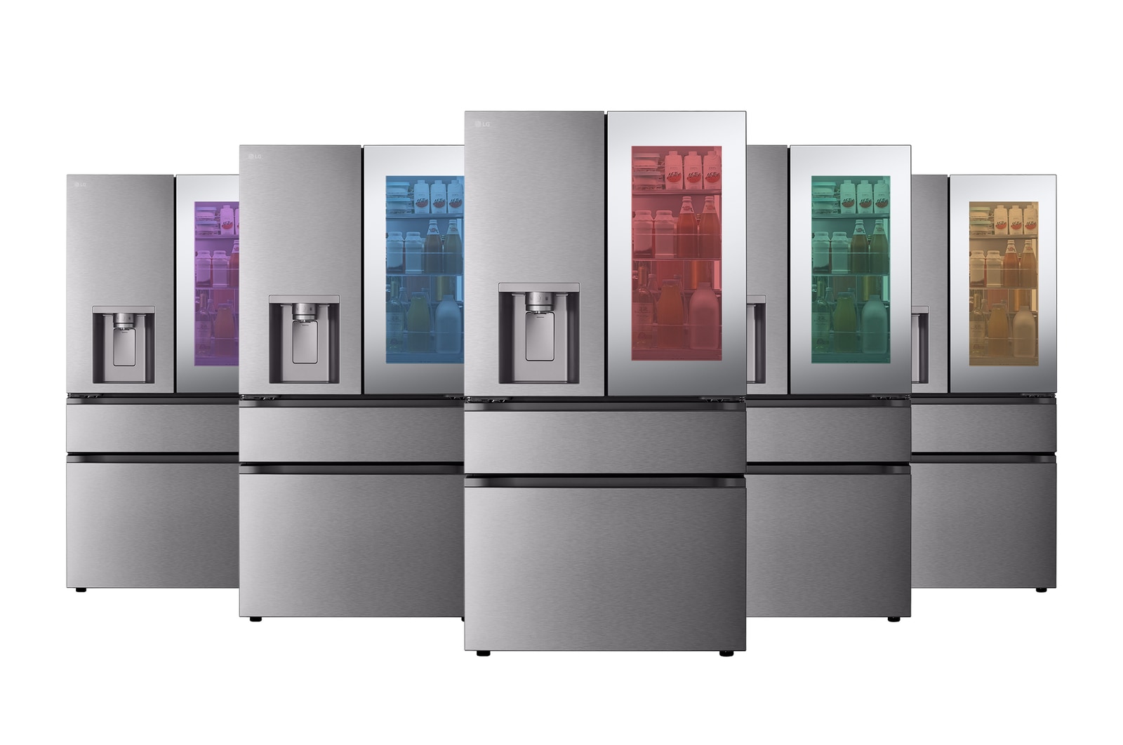 Vista frontal de Refrigeradora LG French Door 630L Instaview™, MyColor™ y Dual Craft Ice™ GM81SXD